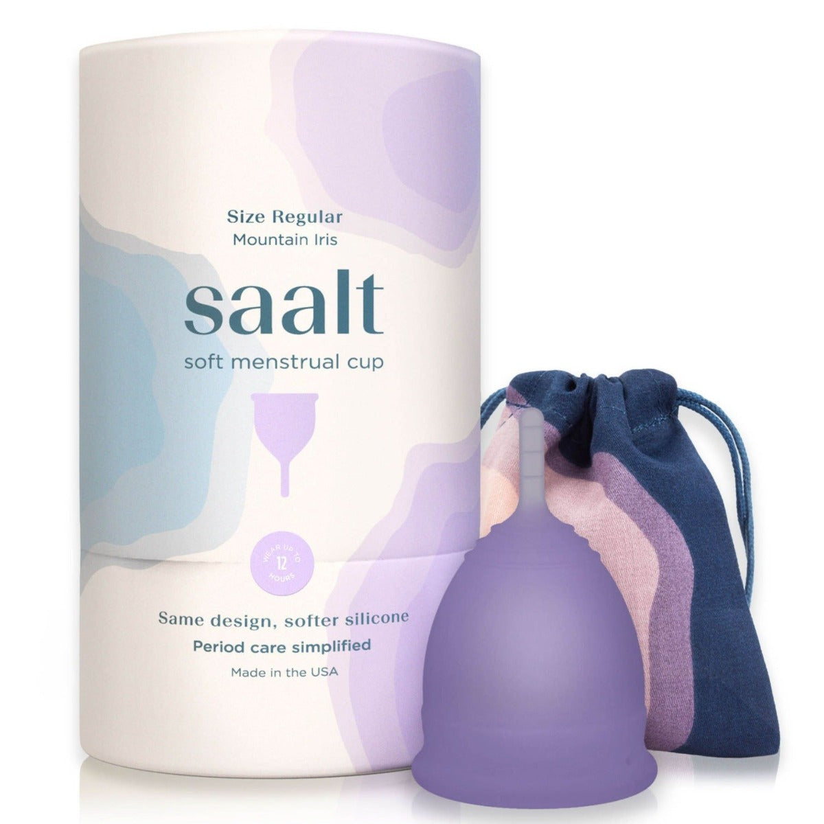 Saalt Soft Menstrual Cup | Mountain Iris Regular | The Period Co.
